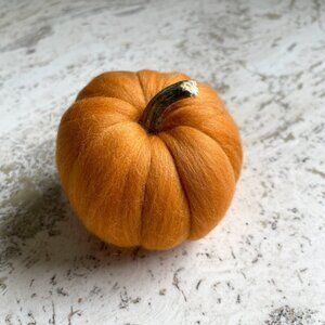 Wool Felted Orange Pumpkin - Autumn / Fall / Halloween Decor with Gift Box